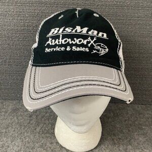 Bisman Autoworx Trucker Hat Mens Adjustable Distressed Mesh Back Baseball Cap